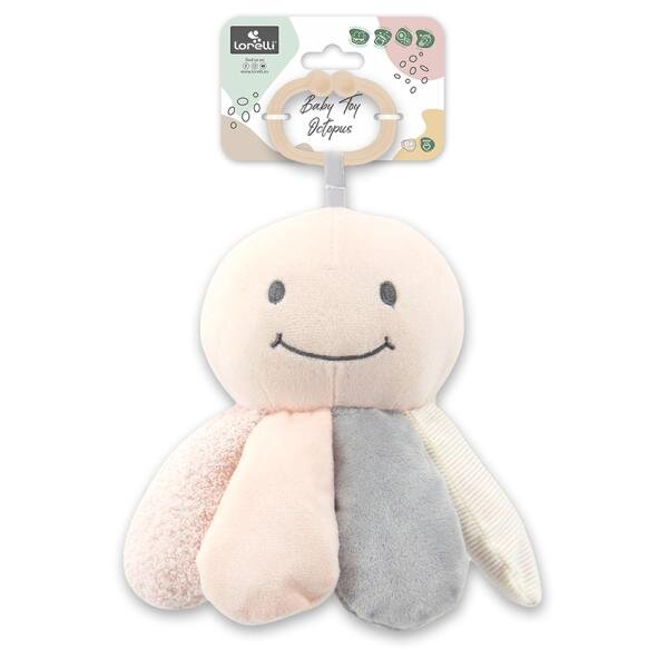 LORELLI Jucarie din plus cu zornaitoare si zona fosnaitoare Octopus Natural Beige 0 luni+