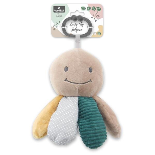 LORELLI Jucarie din plus cu zornaitoare si zona fosnaitoare Octopus Natural Blue Beige 0 luni+