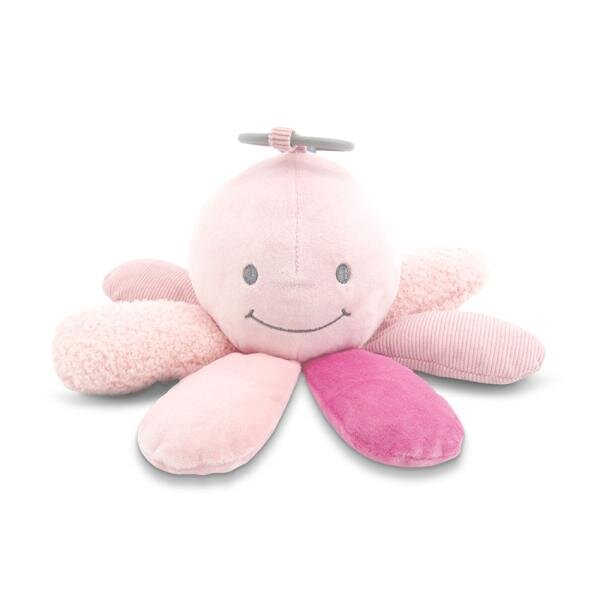 LORELLI Jucarie din plus cu zornaitoare si zona fosnaitoare Octopus Natural Pink 0 luni+
