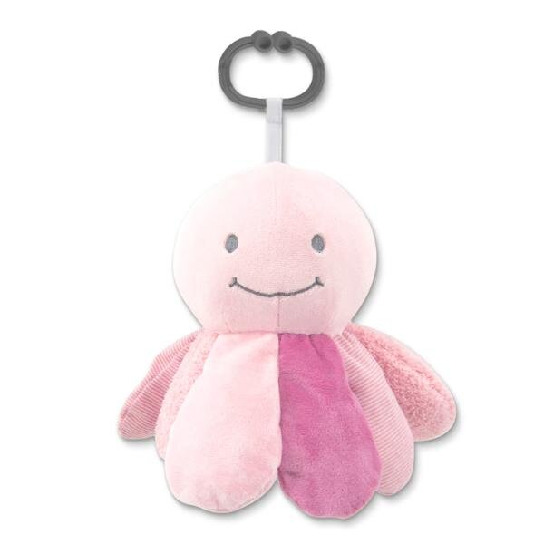 LORELLI Jucarie din plus cu zornaitoare si zona fosnaitoare Octopus Natural Pink 0 luni+