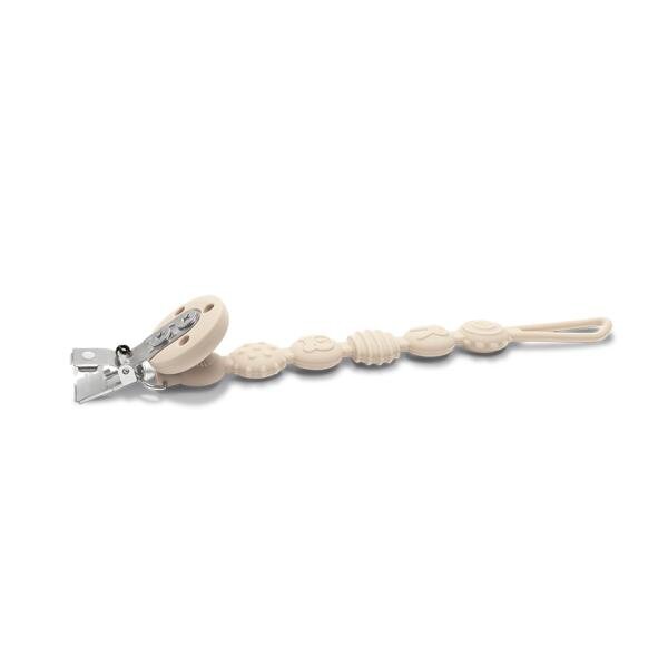 LORELLI Lant din silicon pentru suzeta 0 luni+ Beige