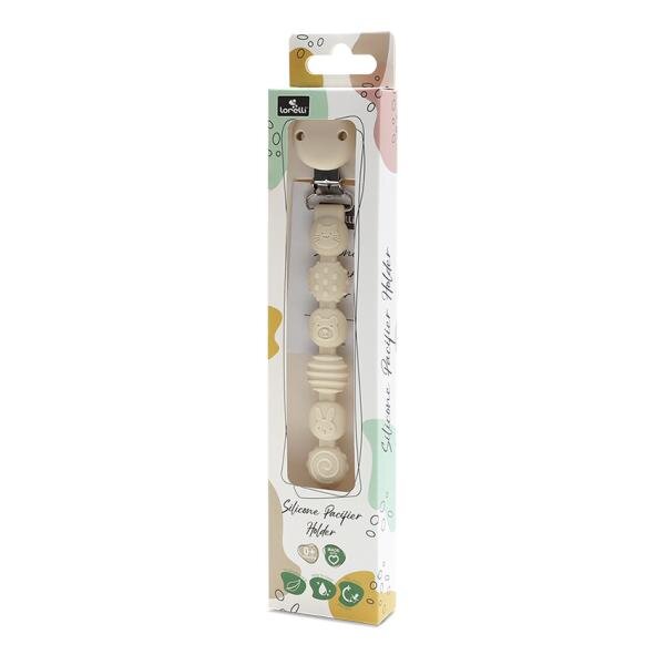 LORELLI Lant din silicon pentru suzeta 0 luni+ Beige