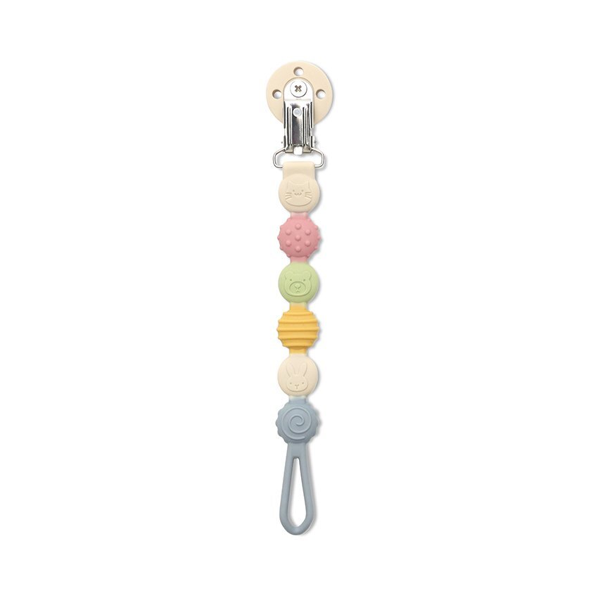 LORELLI Lant pentru suzeta din silicon clips de prindere BPA free Blue Mix