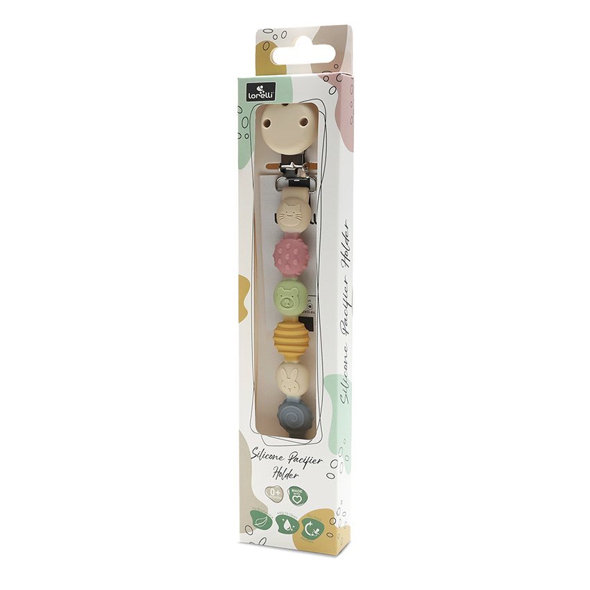 LORELLI Lant pentru suzeta din silicon clips de prindere BPA free Blue Mix
