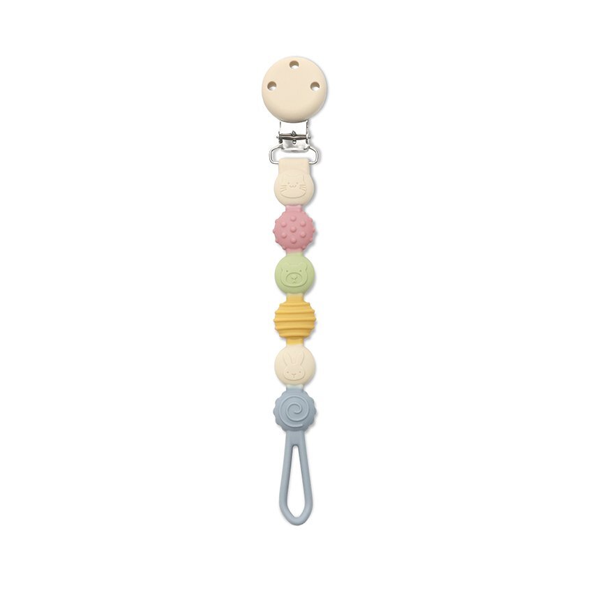 LORELLI Lant pentru suzeta din silicon clips de prindere BPA free Blue Mix