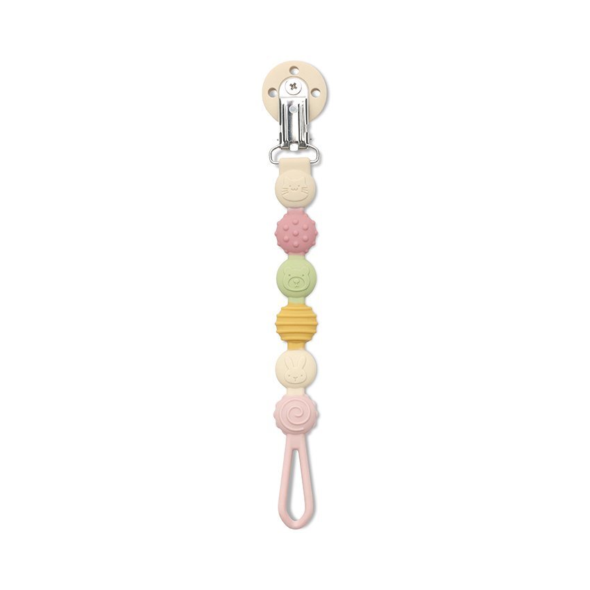 LORELLI Lant pentru suzeta din silicon clips de prindere BPA free Pink Mix