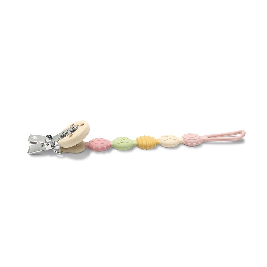 LORELLI Lant pentru suzeta din silicon clips de prindere BPA free Pink Mix