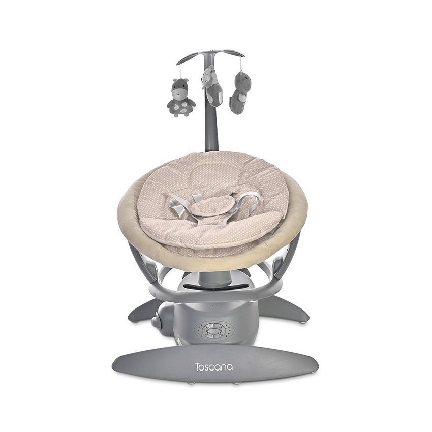LORELLI Leagan electric Toscana Beige Dots rotativ panou muzical telecomanda