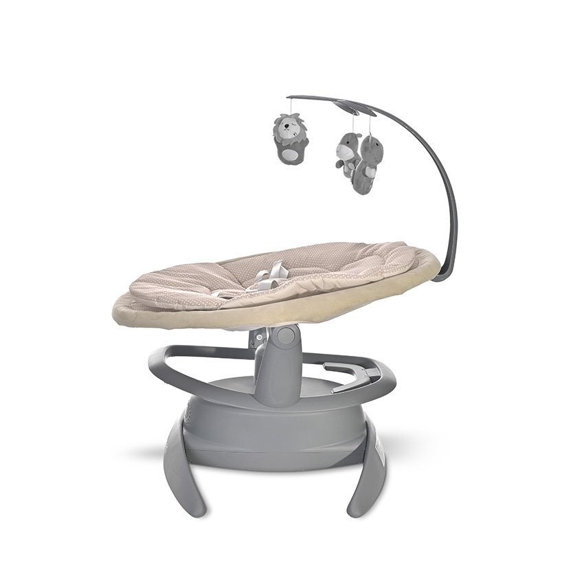 LORELLI Leagan electric Toscana Beige Dots rotativ panou muzical telecomanda