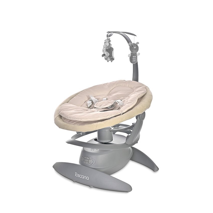 LORELLI Leagan electric Toscana Beige Dots rotativ panou muzical telecomanda