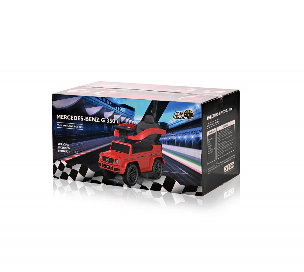 LORELLI Masinuta copii de impins Mercedes-Benz G350D Red cu maner parental si copertina detasabile suport pentru picioare volan cu functii muzicale inaltime de la sol la sezut 26 cm