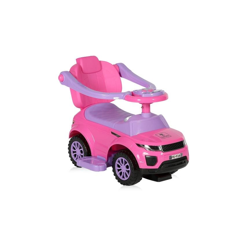 LORELLI Masinuta copii de impins Pink cu maner parental spatar inalt spatiu pentru depozitarea jucariilor functii muzicale lumini inaltime de la sol la sezut 25 cm
