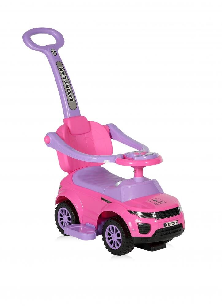 LORELLI Masinuta copii de impins Pink cu maner parental spatar inalt spatiu pentru depozitarea jucariilor functii muzicale lumini inaltime de la sol la sezut 25 cm