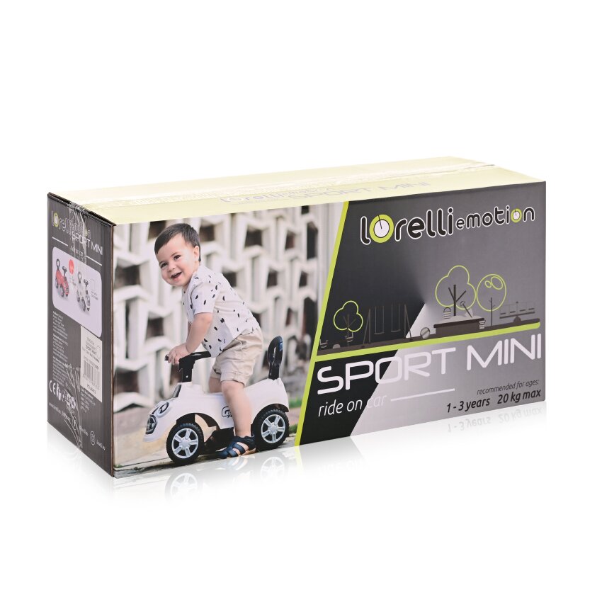 LORELLI Masinuta pentru copii Mini Blue fara pedale spatar cu functie de impingere protectie impotriva rasturnarii functii muzicale lumini inaltime de la sol la sezut 20 cm