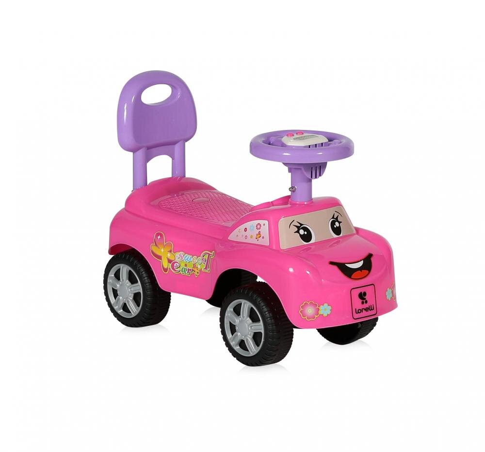 LORELLI Masinuta pentru copii Ride-On fara pedale My Friend Pink muzicala spatar inalt protectie impotriva rasturnarii lumini