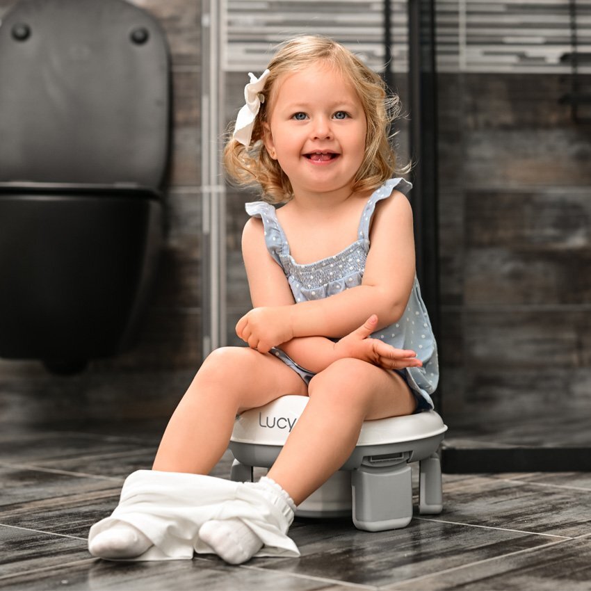LORELLI Olita pliabila de voiaj 2 in 1 Lucy Grey cu functie reductor WC include geanta de transport si 20 saci de unica folosinta