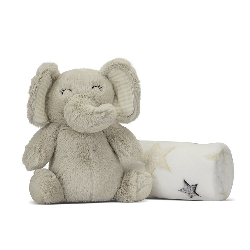 LORELLI Paturica moale cu jucarie din plus Nappy Elefant Beige 90 x 75 cm 0 luni+