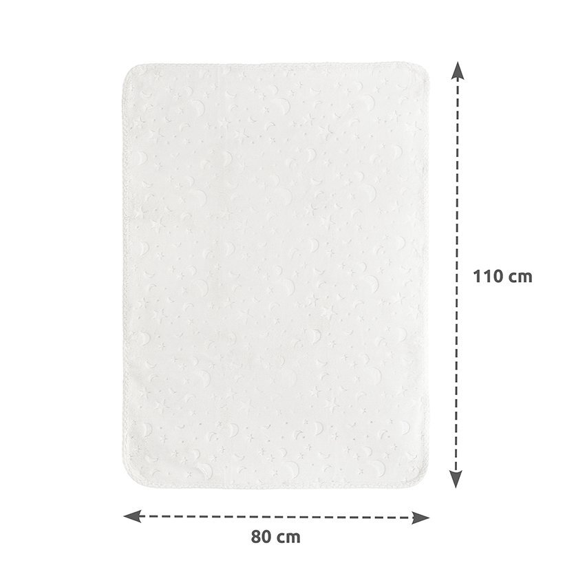 LORELLI Paturica pentru bebelusi Twinkle White material moale model decorativ in relief 80x110 cm 0 luni+