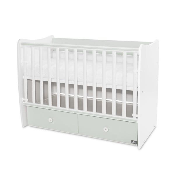 LORELLI Patut balansoar Matrix White Milky Green transformabil 60x120 cm