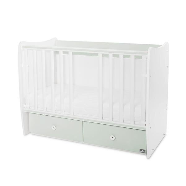 LORELLI Patut balansoar Matrix White Milky Green transformabil 60x120 cm