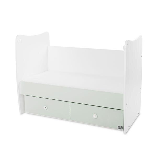 LORELLI Patut balansoar Matrix White Milky Green transformabil 60x120 cm