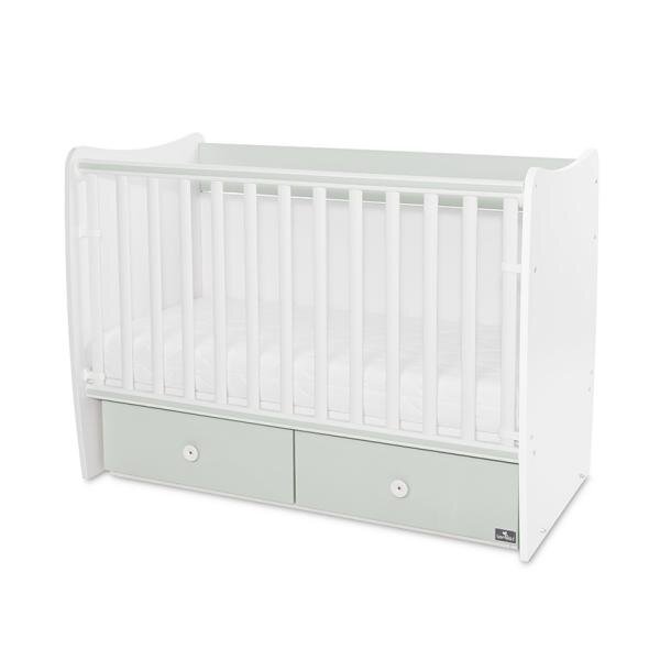 LORELLI Patut balansoar Matrix White Milky Green transformabil 60x120 cm