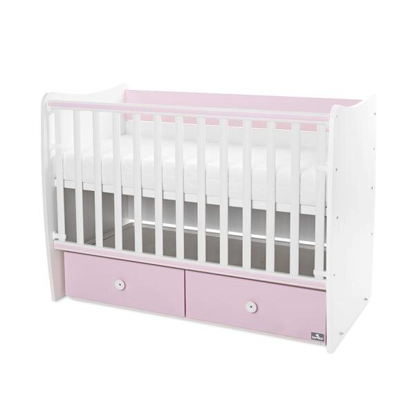 LORELLI Patut balansoar Matrix White Orchid Pink transformabil 60x120 cm