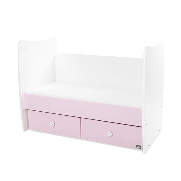 LORELLI Patut balansoar Matrix White Orchid Pink transformabil 60x120 cm
