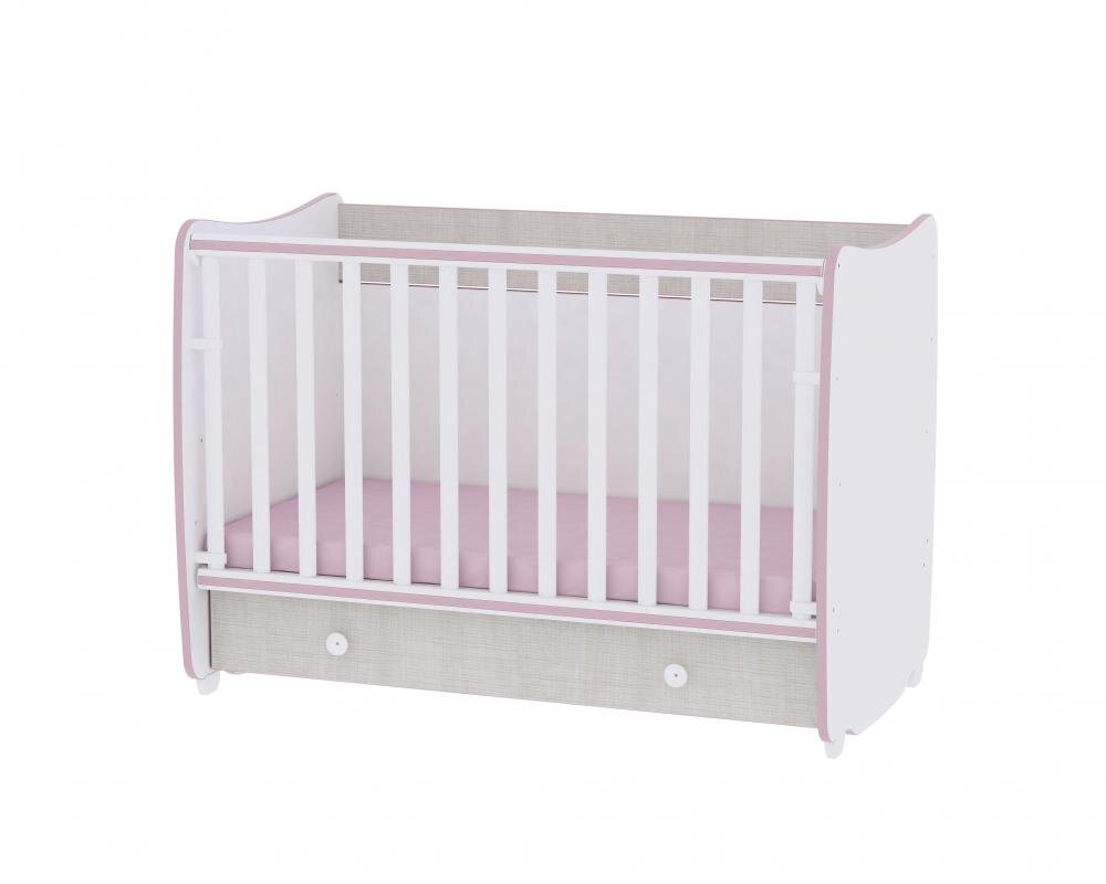LORELLI Patut balansoar transformabil Dream White Pink Crossline