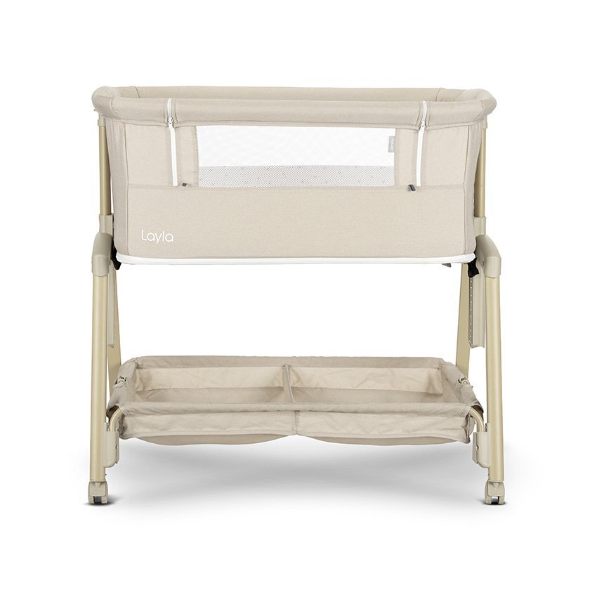 LORELLI Patut pentru copii Layla Beige 2 in 1 Co Sleeper cu latura pliabila reglabil pe inaltime sistem anti-reflux