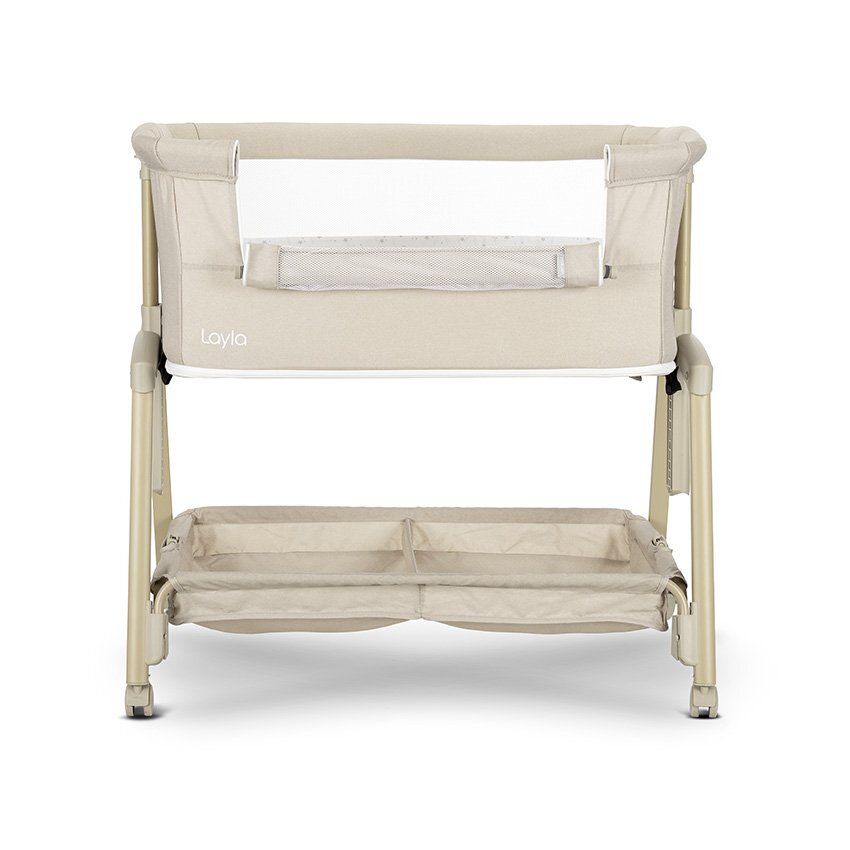 LORELLI Patut pentru copii Layla Beige 2 in 1 Co Sleeper cu latura pliabila reglabil pe inaltime sistem anti-reflux