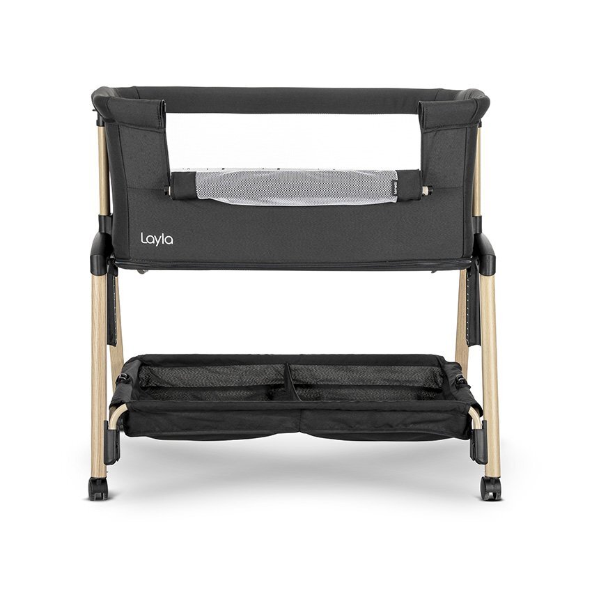 LORELLI Patut pentru copii Layla Black 2 in 1 Co Sleeper cu latura pliabila reglabil pe inaltime sistem anti-reflux