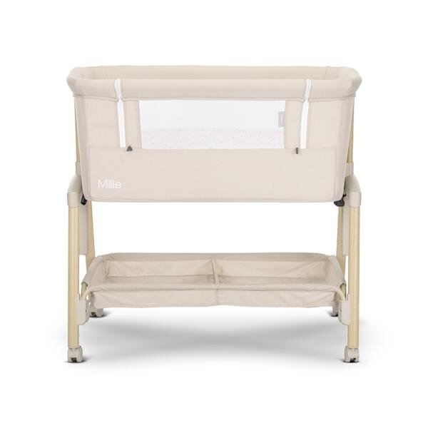 LORELLI Patut pliabil co-sleeper Millie Beige 0 luni+ maxim 9 kg inaltime reglabila 7 pozitii sistem antireflux plasa de tantari saltea inclusa