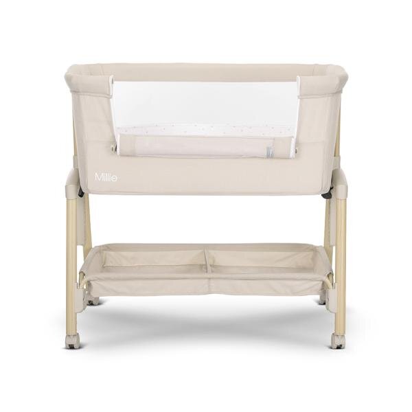 LORELLI Patut pliabil co-sleeper Millie Beige 0 luni+ maxim 9 kg inaltime reglabila 7 pozitii sistem antireflux plasa de tantari saltea inclusa