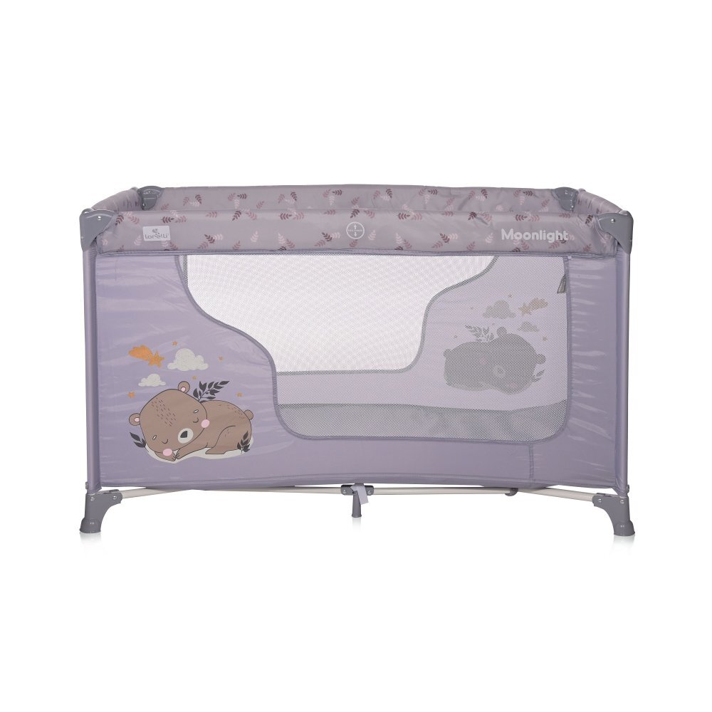 LORELLI Patut pliabil pentru copii Moonlight Grey Dream deschidere laterala cu fermoar geanta de transport
