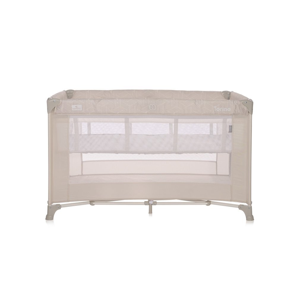 LORELLI Patut Torino Fog Striped Elements pliabil cu 2 nivele usita cu fermoar eori cu sistem de blocare salteluta si geanta de transport incluse