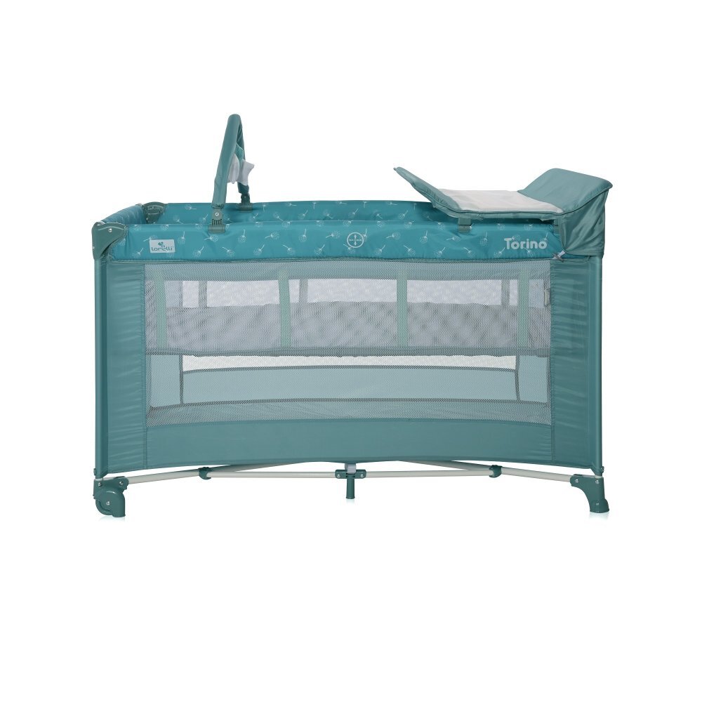 LORELLI Patut Torino Plus Artic Floral pliabil cu 2 nivele roti cu sistem de blocare masuta de infasat accesorii incluse