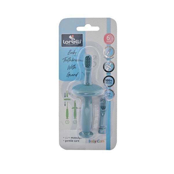 LORELLI Periuta de dinti din silicon pentru bebelusi 6 luni+ Moonlight Blue