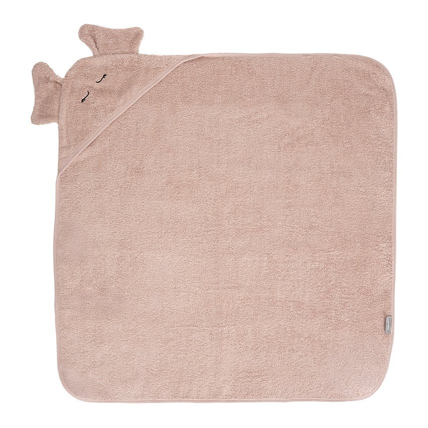 LORELLI Prosop de baie cu gluga si broderie 90 x 90 cm din bumbac 0 luni+ Smoke Rose