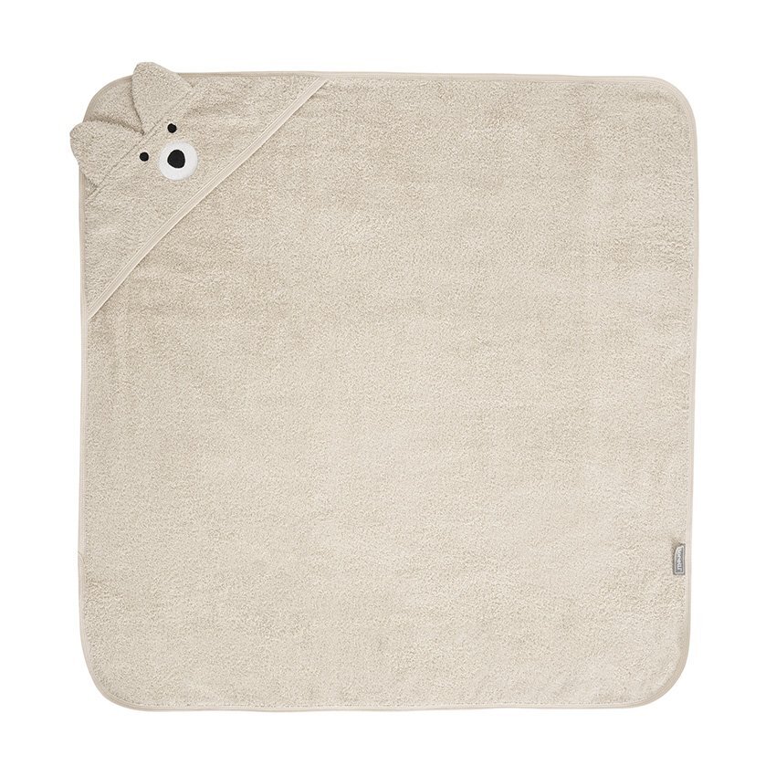 LORELLI Prosop de baie cu gluga si broderie 90 x 90 cm din bumbac 0 luni+ Soft Beige