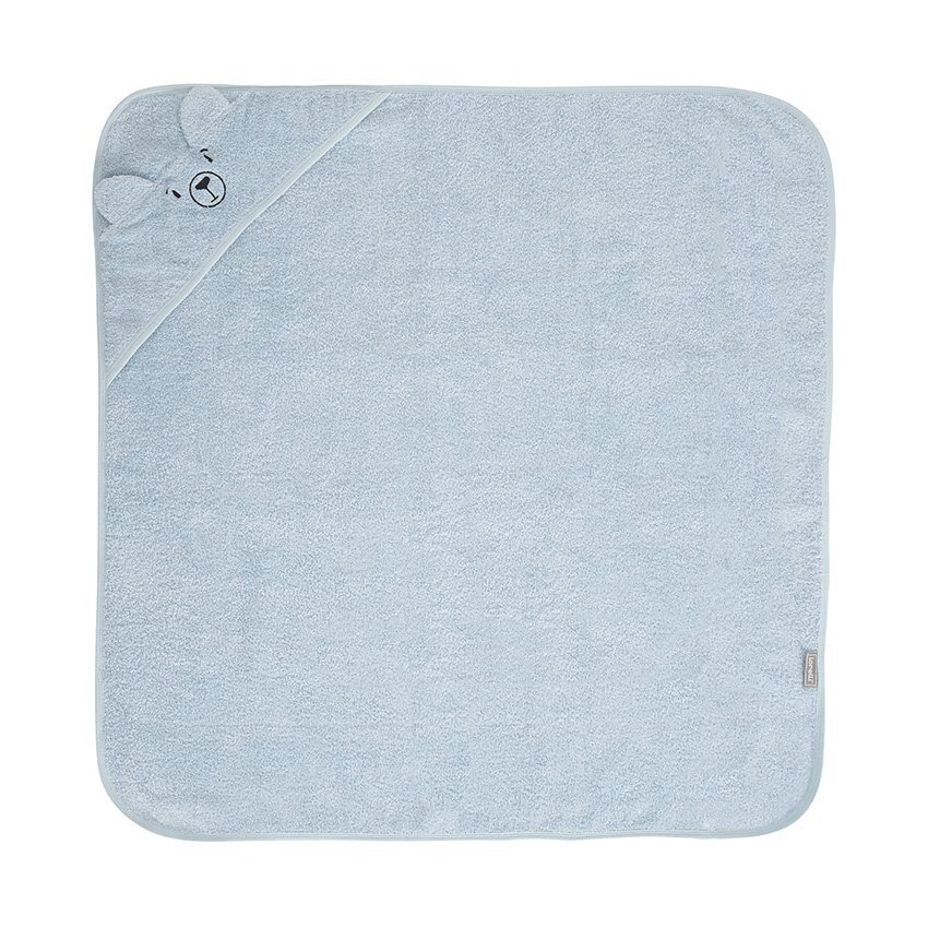LORELLI Prosop de baie cu gluga si broderie 90 x 90 cm din bumbac 0 luni+ Soft Blue