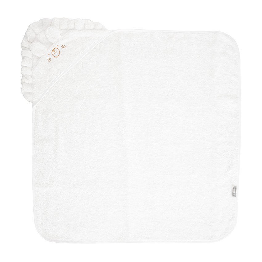 LORELLI Prosop de baie cu gluga si broderie 90 x 90 cm din bumbac 0 luni+ White