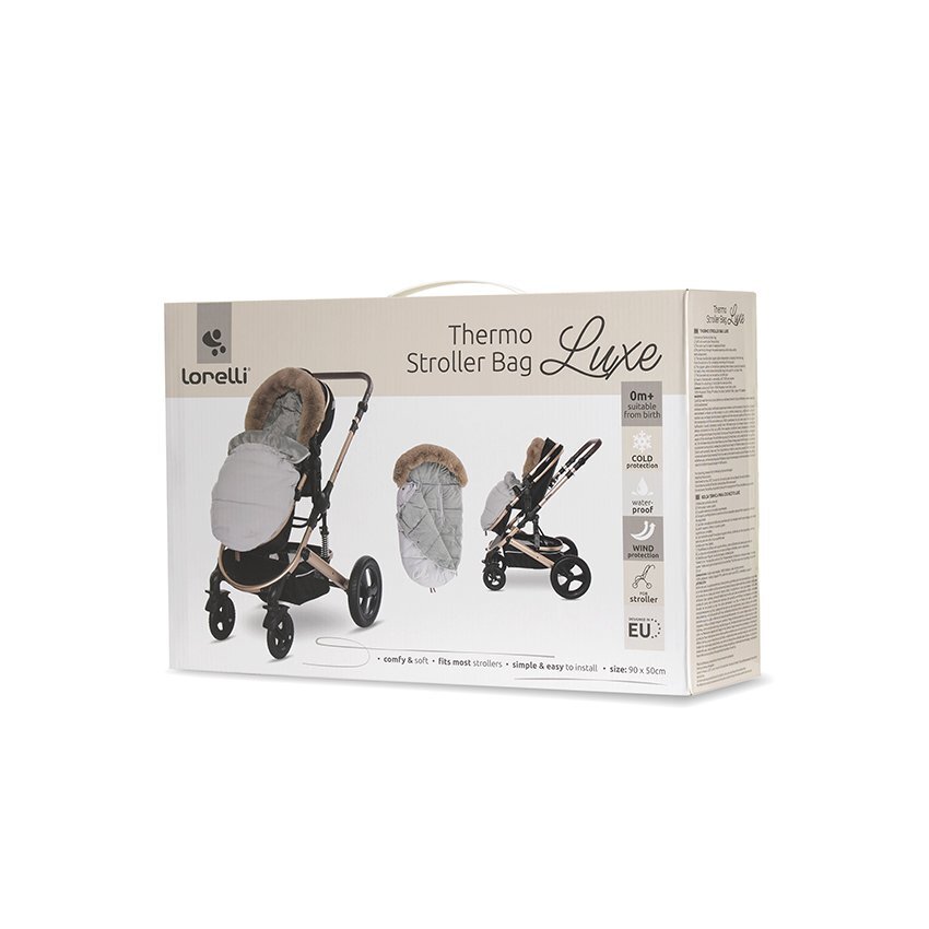 LORELLI Sac termic de iarna pentru carucior Luxe Beige captuseala polar impermeabil cu blanita detasabila