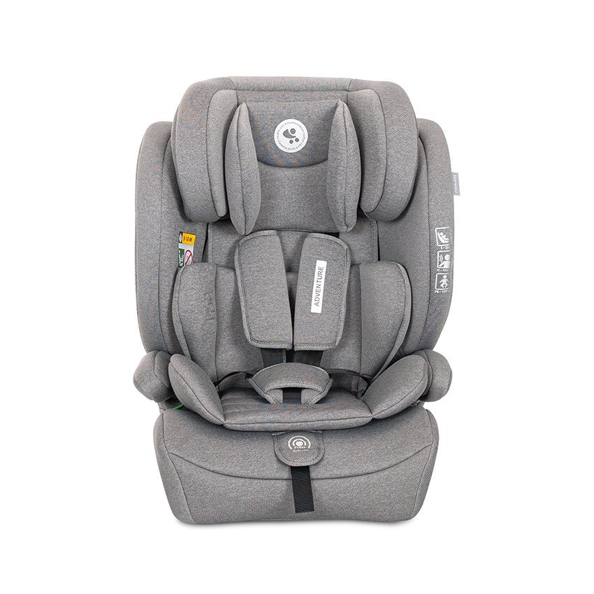 LORELLI Scaun auto pentru copii Adventure Grey i-Size 15 luni-12 ani 76-150 cm tetiera reglabila husa detasabila