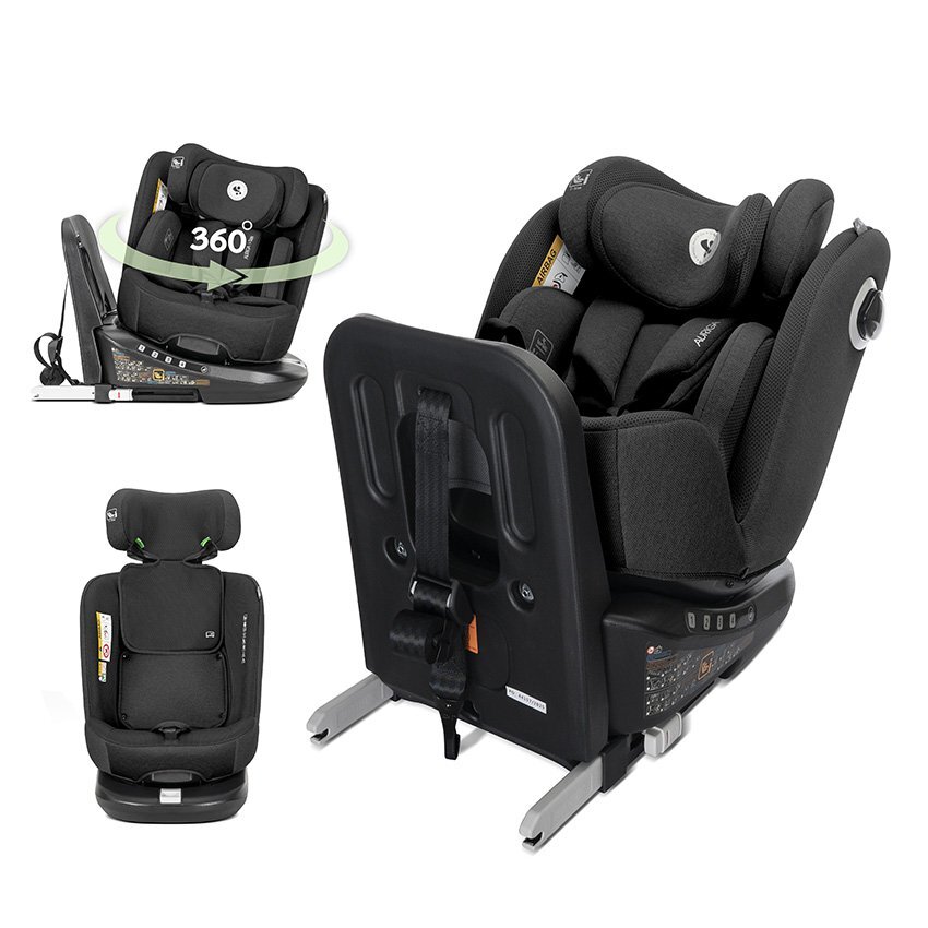 LORELLI Scaun auto pentru copii Auriga Black i-Size isofix anti rebound bar rotativ 360 SPS 0 luni-12 ani 40-150 cm