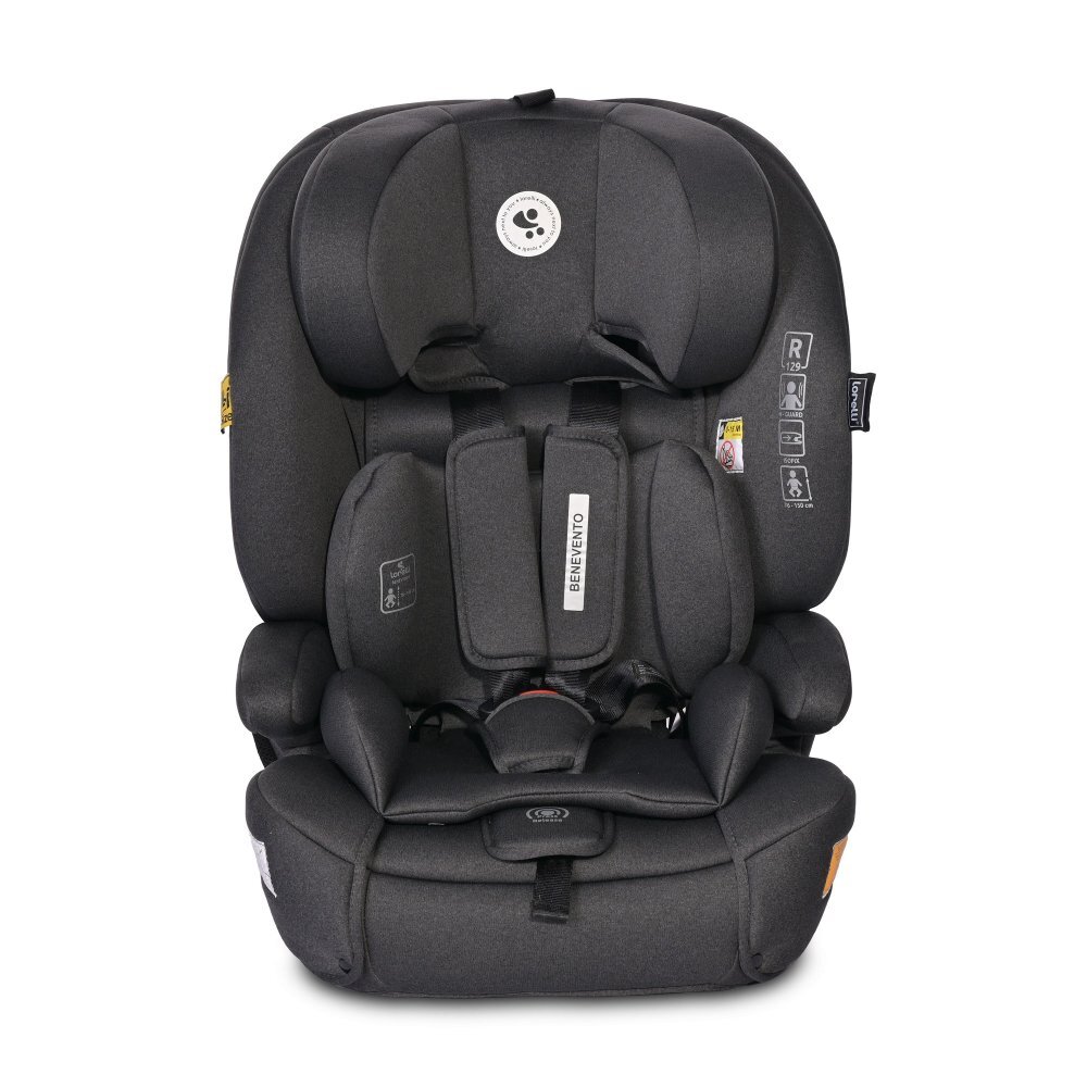 LORELLI Scaun auto pentru copii Benevento Black Jasper cu isofix i-Size 15 luni-12 ani 76-150 cm certificat R129