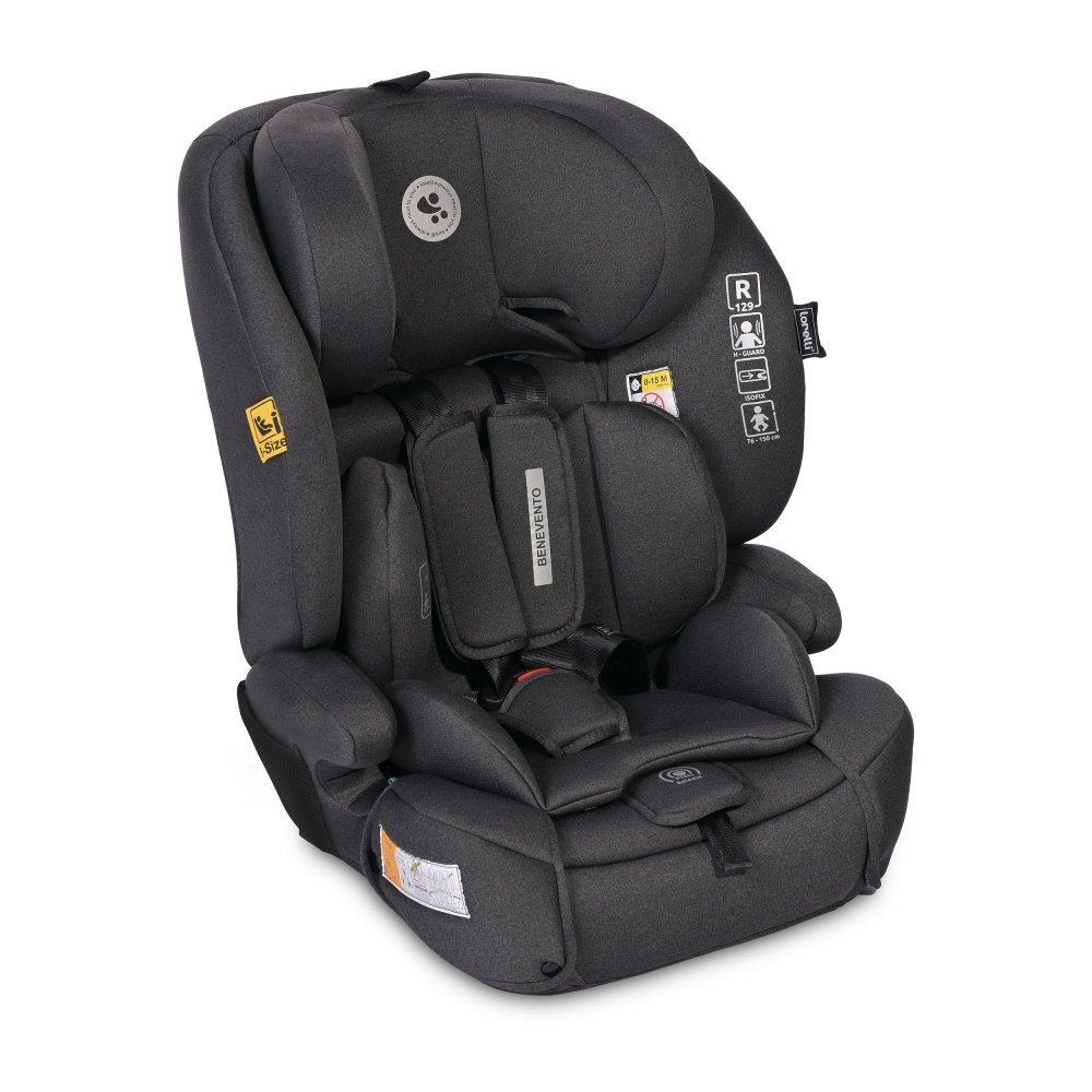 LORELLI Scaun auto pentru copii Benevento Black Jasper cu isofix i-Size 15 luni-12 ani 76-150 cm certificat R129