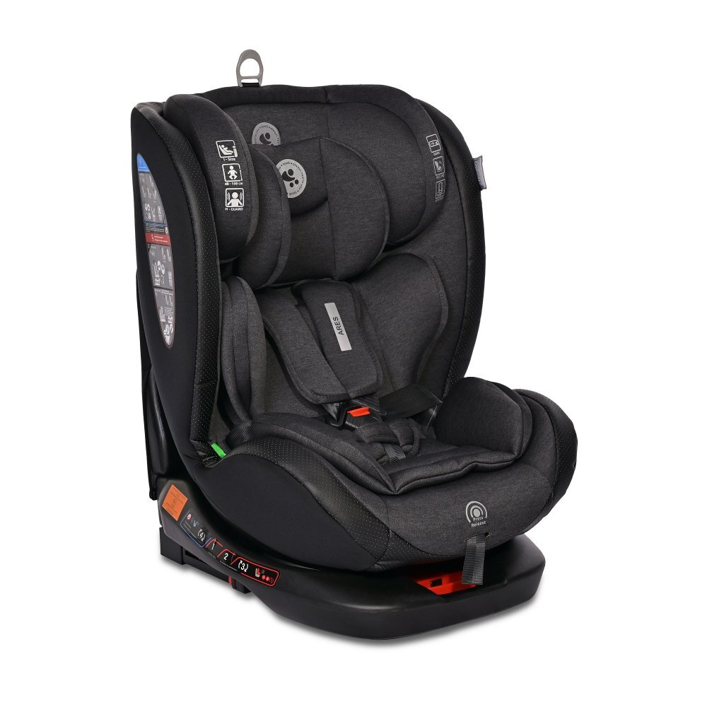 LORELLI Scaun auto pentru copii cu isofix Ares i-Size si rotativ 360 grade 0 luni-12 ani Black