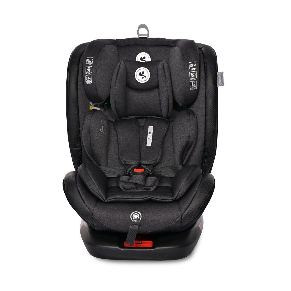 LORELLI Scaun auto pentru copii cu isofix Ares i-Size si rotativ 360 grade 0 luni-12 ani Black