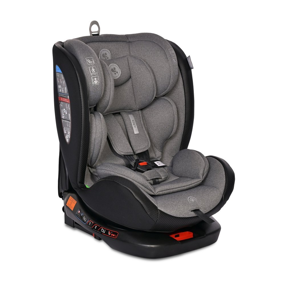 LORELLI Scaun auto pentru copii cu isofix Ares i-Size si rotativ 360 grade 0 luni-12 ani Grey